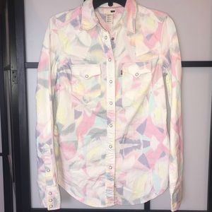 NWT Levi's Western Denim Pearl Snap Shirt NEW S